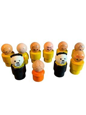 Vintage Fisher Price Little People Chunky Jumbo Figures Lot of 10 1960s